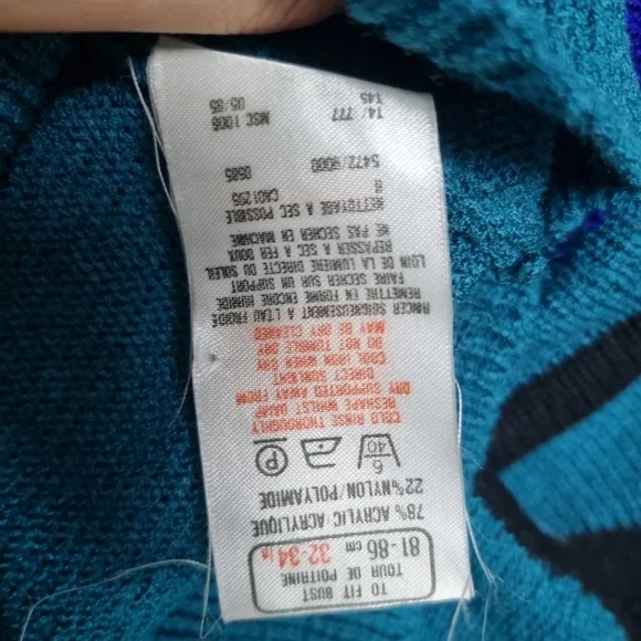 Vintage 1980s Jumper Ladies Size 12 St Michael Crew Neck Tight Knit Block Colour - Picture 5 of 9